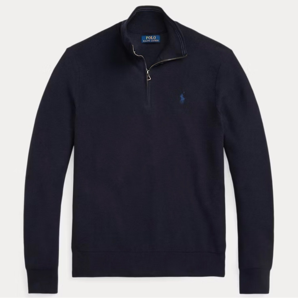 Polo by Ralph Lauren Men's Dark Blue Zip-Up Sweater